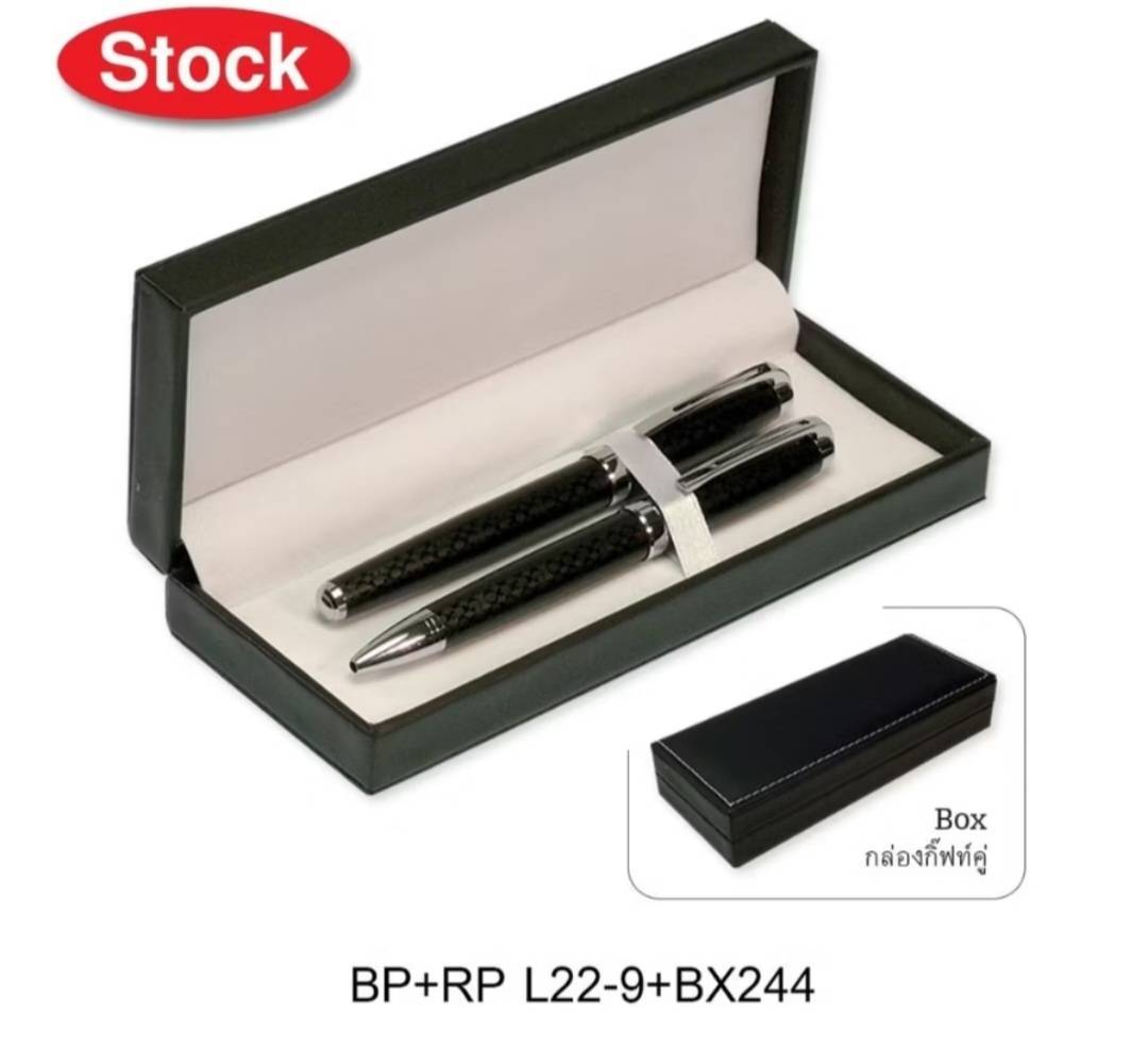 ชุดปากกาเหล็กพร้อมกล่องกิ๊บ รหัส BP+RP-L22